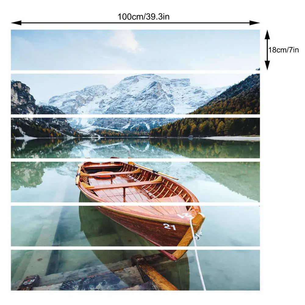 6 шт./компл. деревянная лодка лестница наклейка плитка Backsplash сделай сам наклейки