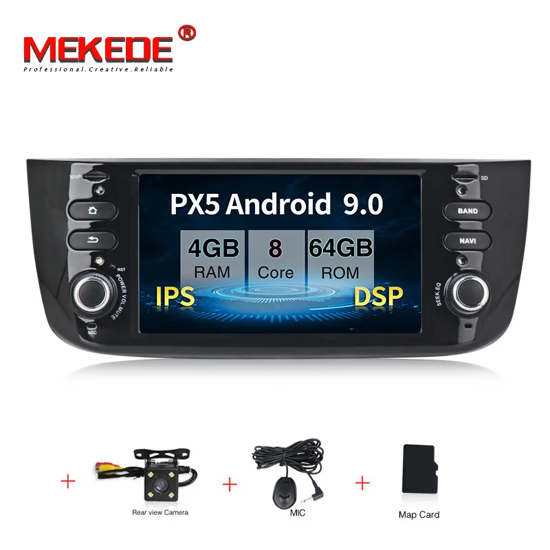 MEKEDE ips DSP Автомагнитола 6,2 дюймов Android 9,0 4+ 64G видео-выход автомобильный dvd-плеер для Fiat/Linea/Punto 2012 - Цвет: 64G CAR DVD CAMERA