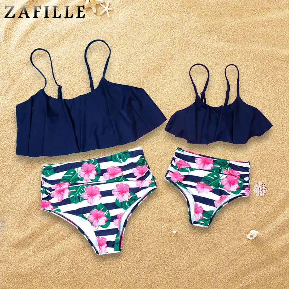 Женский купальник с цветочным принтом ZAFILLE купальный костюм оборками бикини для