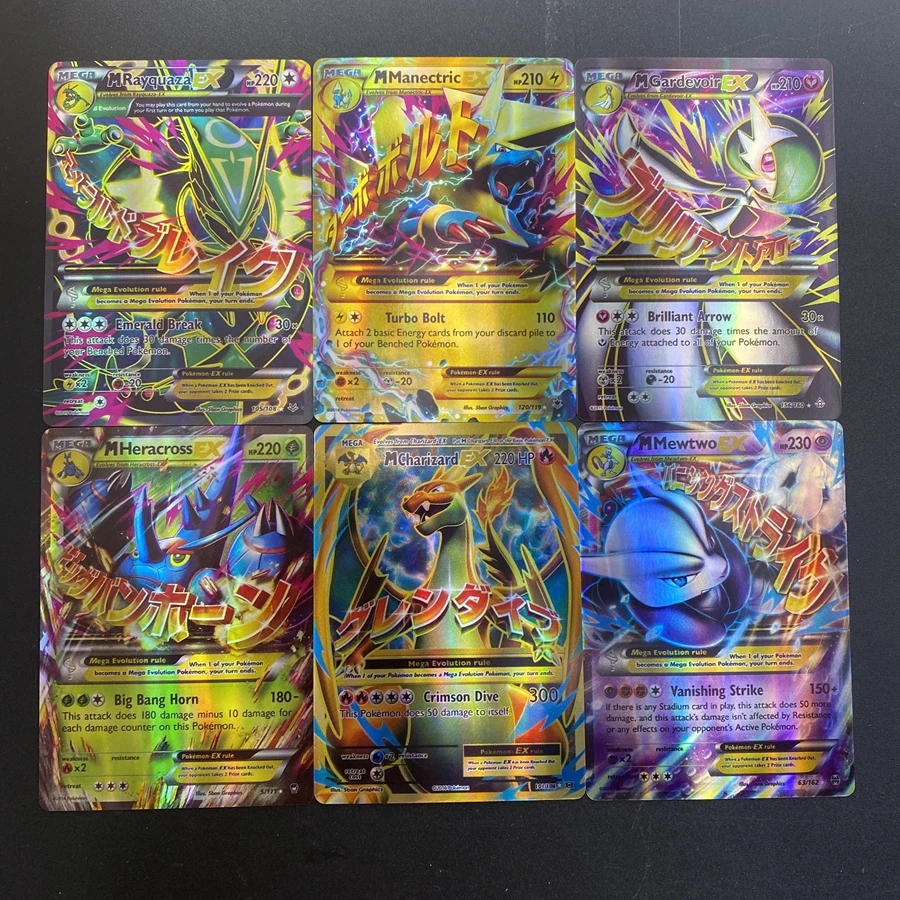 

60PCS Pokemon Cards VMAX MEGA GX EX English Trading Game Pokemons Shining Card Cool Battle Collection Booster Kid Boys Toys Gift