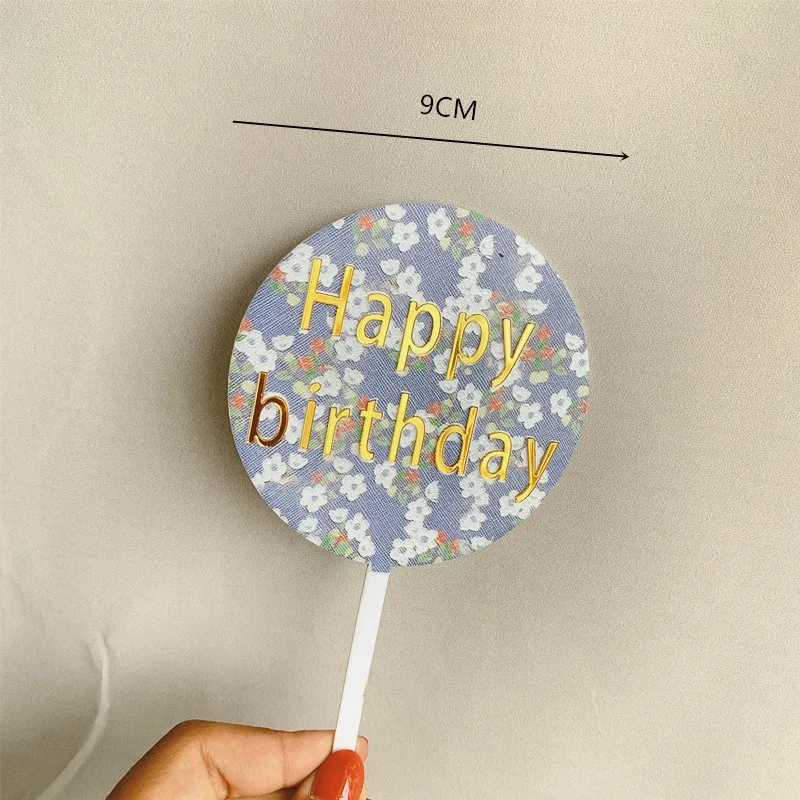 

Топпер для торта из акрила, желтые цветы, топпер для торта «С Днем Рождения», для девочек, на день рождения, украшения для торта для вечеринки