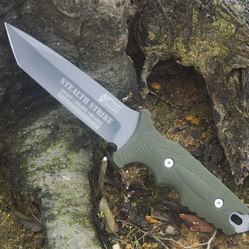 

Outdoor 440 Blade Portable Self-defense Survival Knife Multifunctional Swiss Army Knife Straight Knife ABS Scabbard Tool