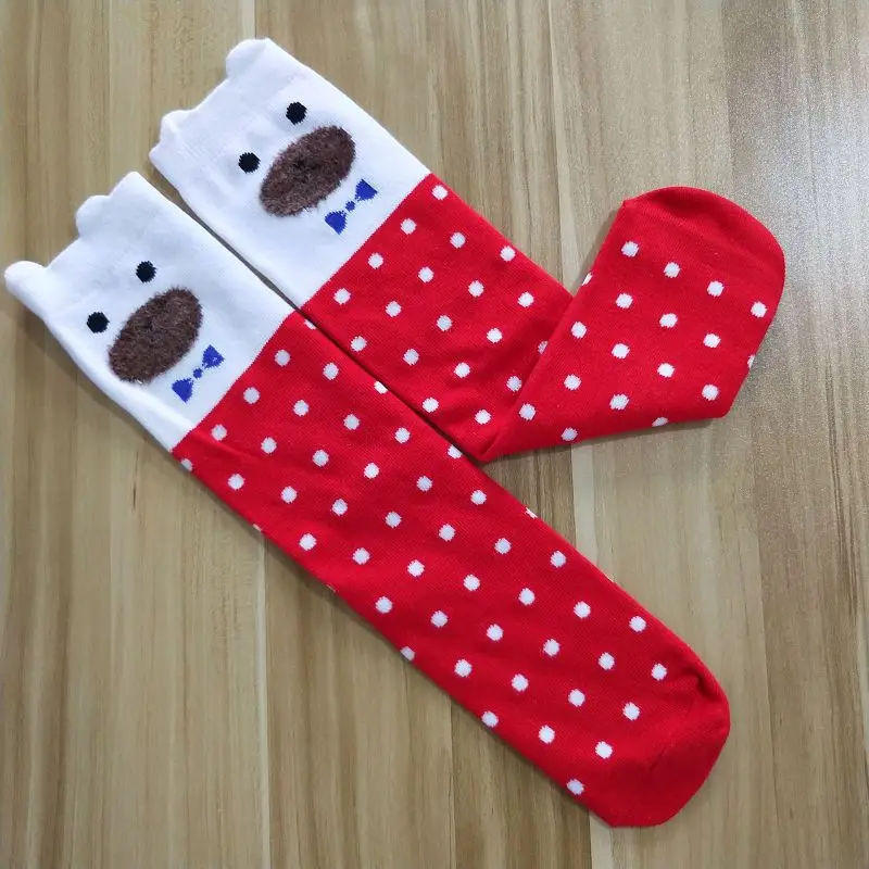 Детские Мультяшные милые носки Хлопковые гольфы до колена длинные гетры для