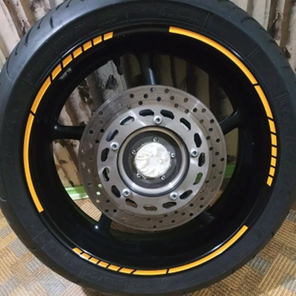 

16Pcs 18" Strips Motorcycle Car Wheel Tire Stickers Reflective Rim Tape Motorbike Auto Decals Universal Car Wheel Stickers