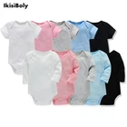 Одежда для маленьких девочек, 3 шт. в комплекте костюм для мальчиков; Комплект одежды для новорожденных от 0 до 24 месяцев, для маленьких мальчиков; Комбинезон для малышей одежда для малышей, шикарный Для детей, на лето короткий рукав органический комбинезоны