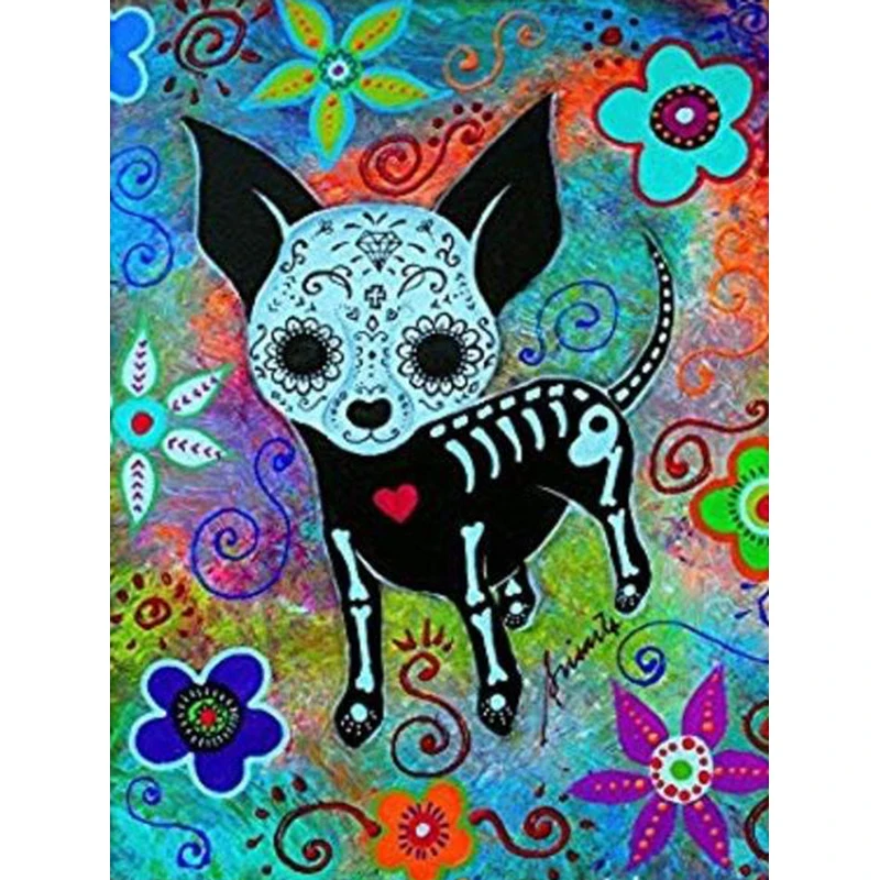 Алмазная 5D картина сделай сам Daimond абстрактная с изображением собаки кота