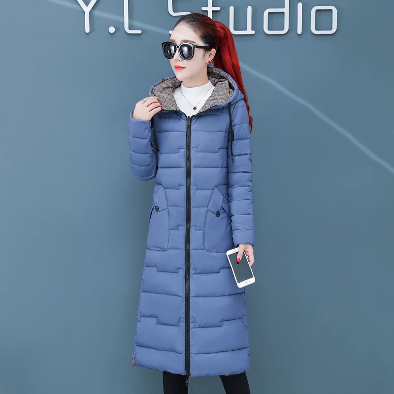 Двойной 2 кристалла по бокам Для женщин зимняя куртка с капюшоном Высокое