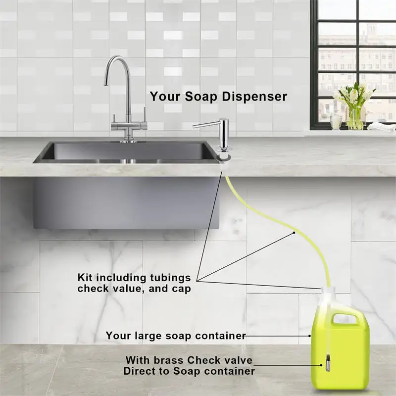 samodra brass soap dispenser extension tube kit for kitchen accessories bathroom metal built in liquid soap detergent dispensers free global shipping