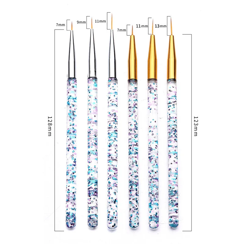

3Pcs Acrylic French Stripe Nail Art Liner Brush Set 3D Tips Manicure -thin Line Drawing Pen UV Gel Brushes Painting Tools