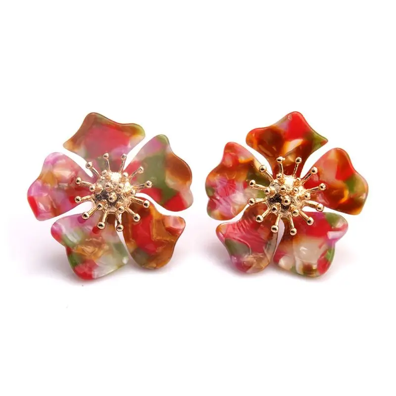 

Tortoise Shell Leopard Elegant Flower Acrylic Earring For Women Fashion Jewelry