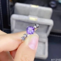 kjjeaxcmy fine jewelry 925 sterling silver inlaid natural amethyst girls exquisite and trendy chinese style gem ring support te