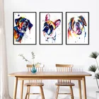 Картина на холсте с изображением французского бульдога Лабрадора Красочные животные собаки постеры и принты настенные картины Домашний декор для гостиной