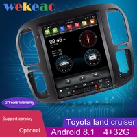 wekeao 12 1 vertical screen tesla style 1 din android 8 1 auto radio for toyota land cruiser lc100 car dvd multimedia player 4g