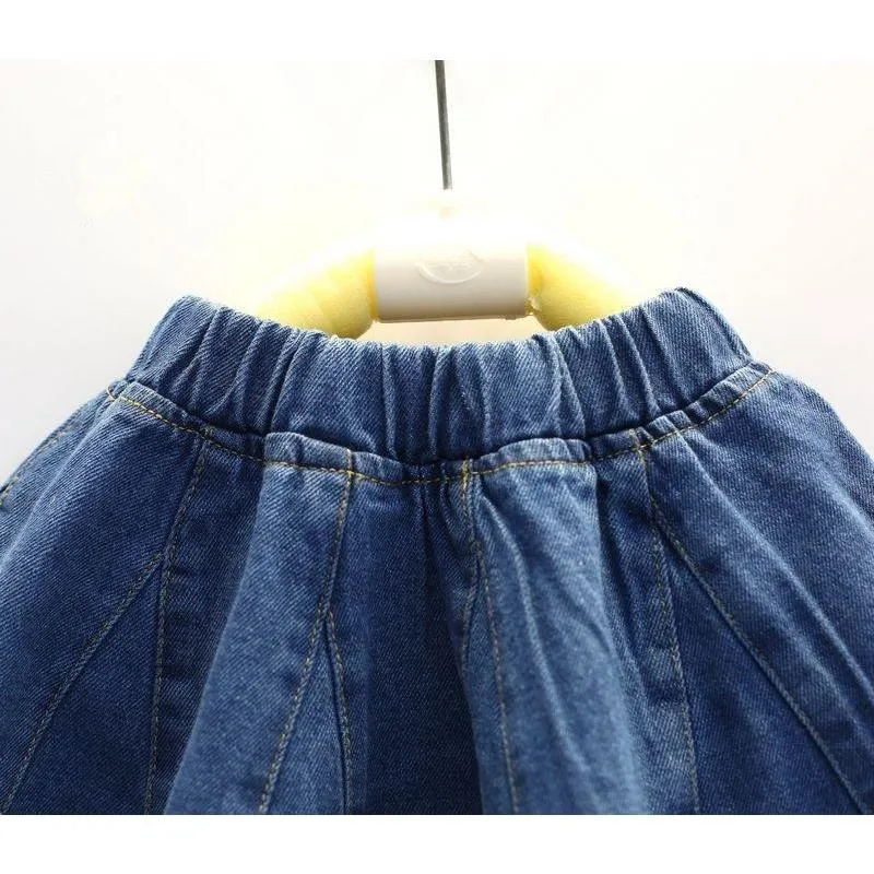 

Spring/Summer Girls Baby Cotton Denim Skirt Children's All-match Puffy Short Skirt Kids Clothes
