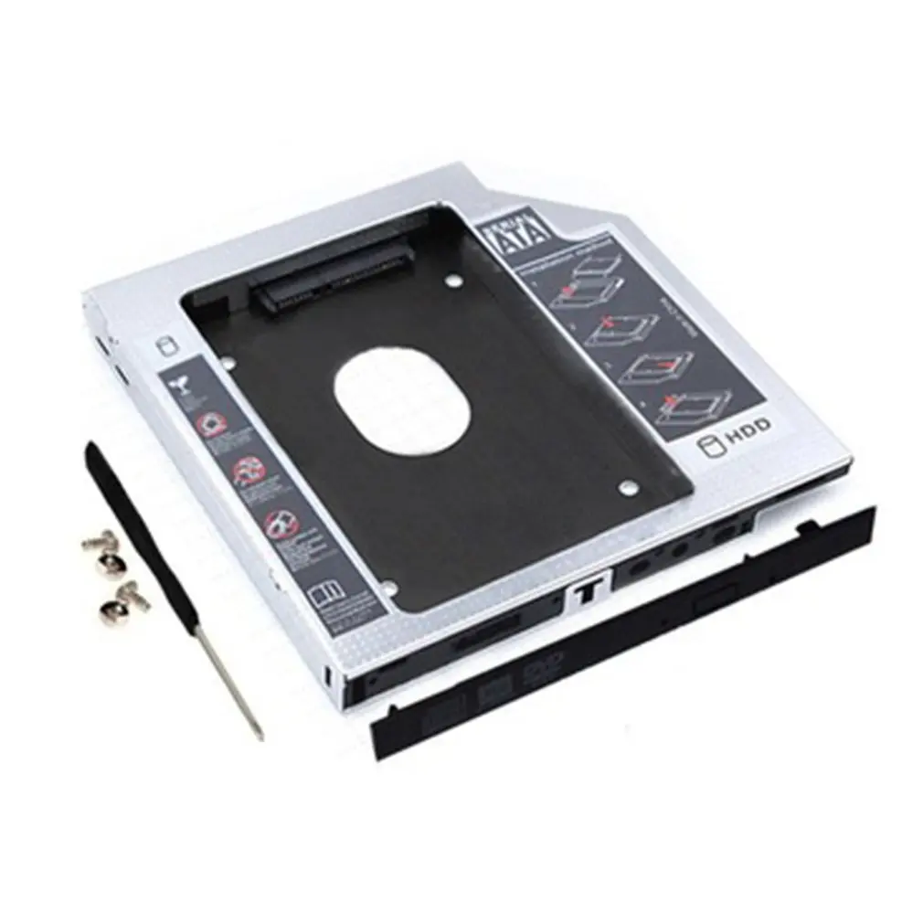 

Aluminum 2nd HDD Caddy 9.5mm 12.7mm SATA 3.0 Optibay Hard Disk Drive Box Enclosure DVD Adapter Case 2.5 SSD For Laptop