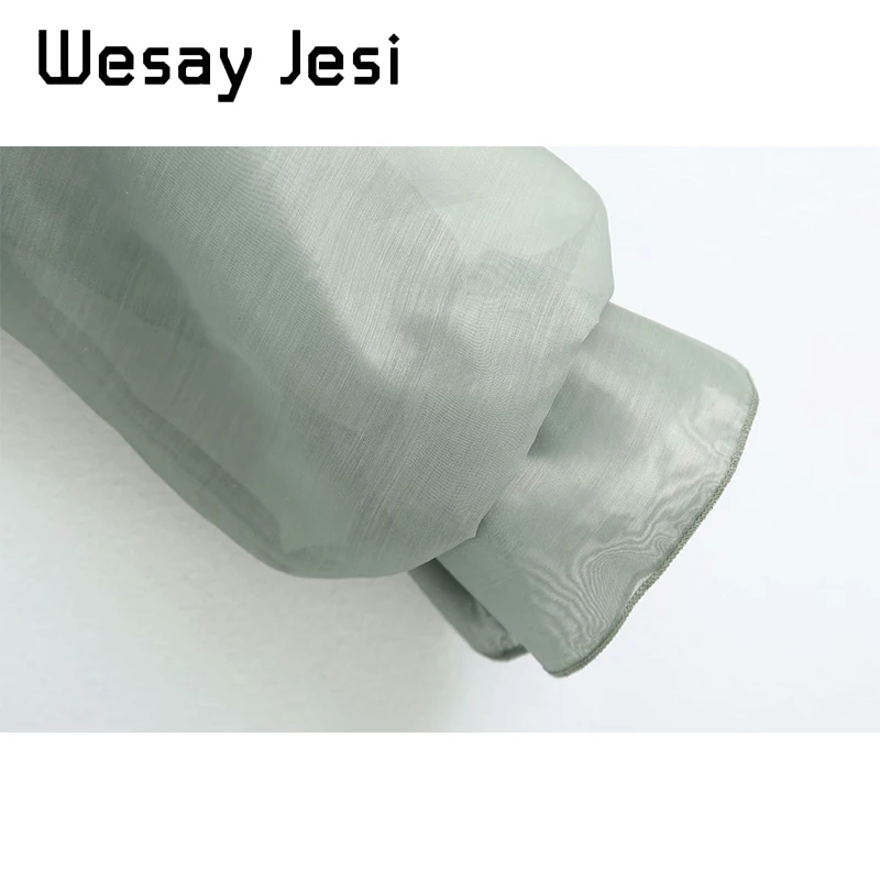 

2020 Women's Tops New Fashion Ruffle Stitching Stretch Knitted Casual Light Green Tops Women's Early Autumn