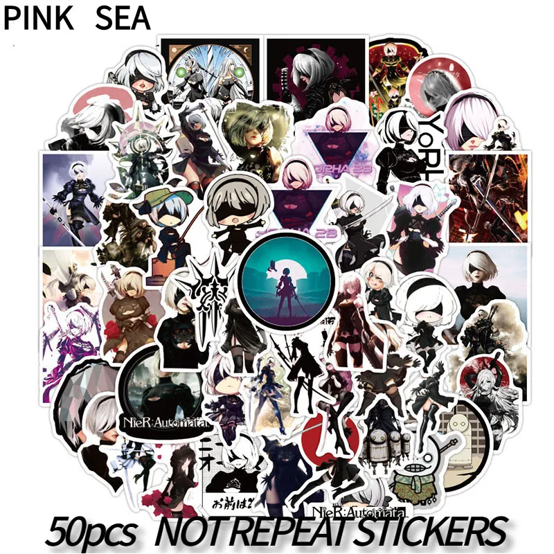 10/30/50Pcs/set NieR:Automata Cartoon Game Anime Graffiti Mix Stickers For Diy Luggage Case Skateboard Laptop Phone Kids
