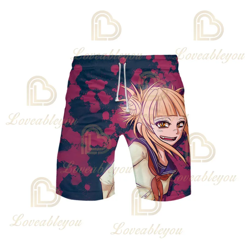 

My Hero Academia Anime Himiko Toga Shorts Summer Beach Cool Leisure Anime 3D Printed Boys Male Beach Shorts Men Cosplay