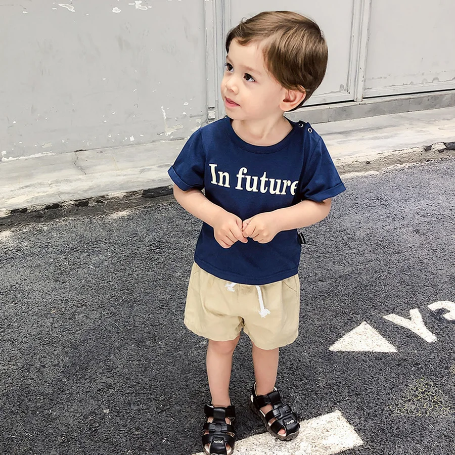 Детские шорты Летние Короткие повседневные однотонные хлопковые для мальчиков