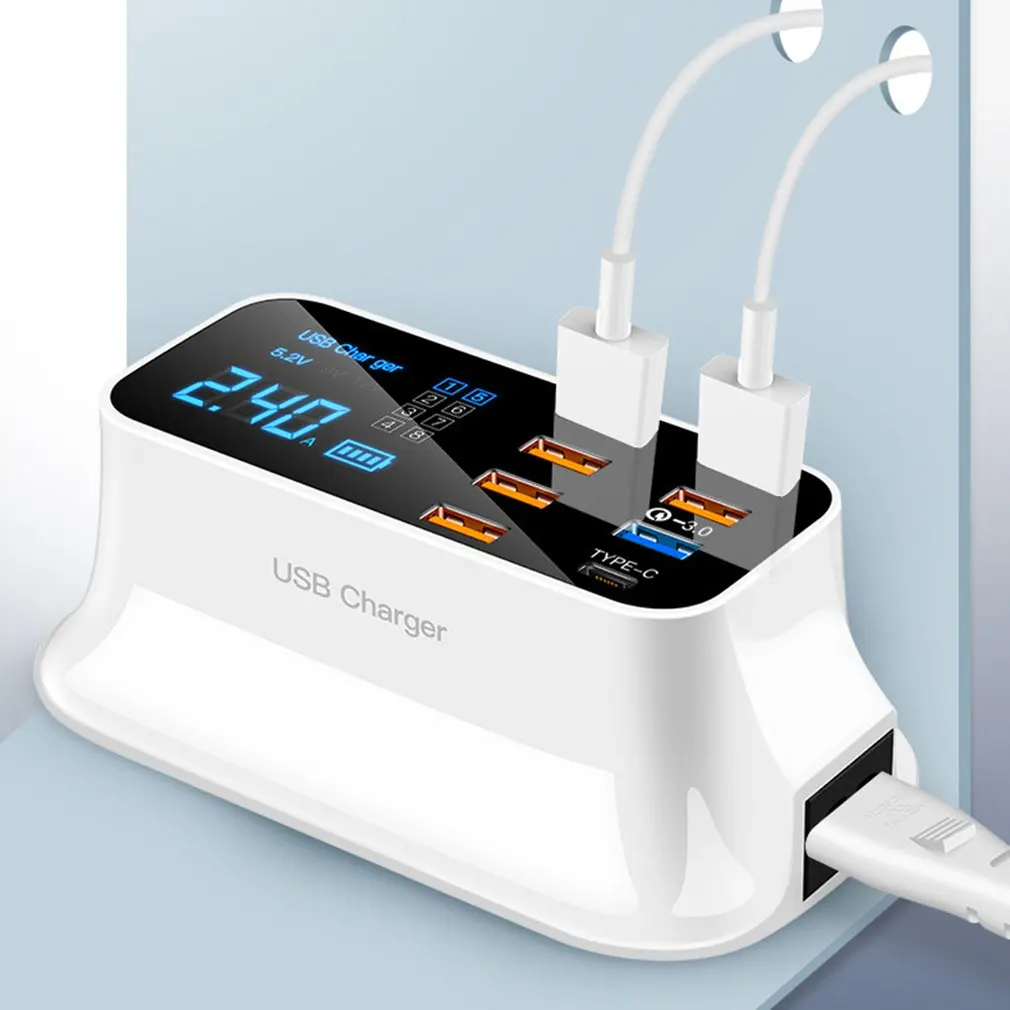8 портов Быстрая зарядка 3 0 USB зарядное устройство для Android iPhone адаптер 18 Вт PD