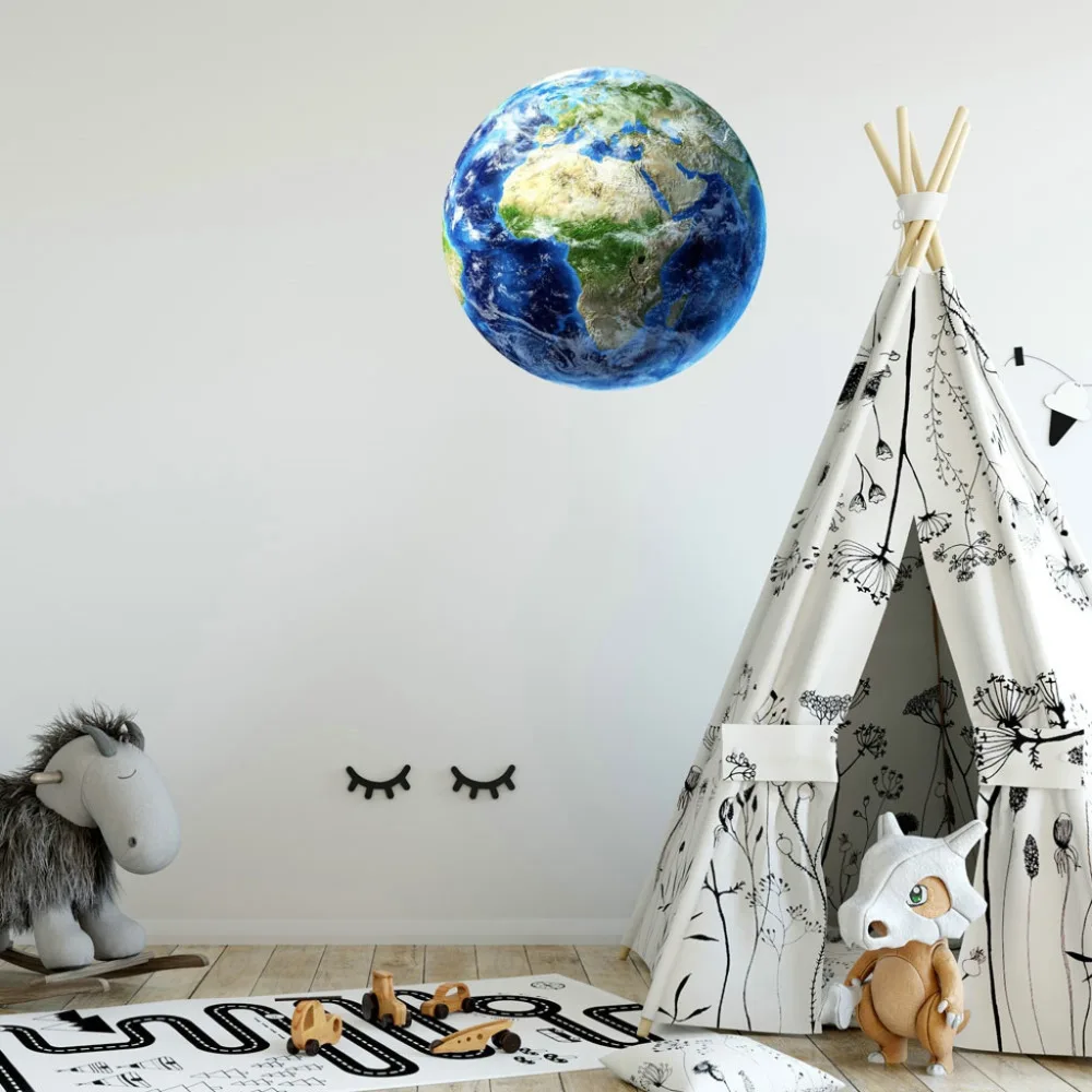 30cm Luminous Moon Earth Cartoon DIY 3D Wall Stickers for Kids Room Bedroom Glow In The Dark Wall Sticker Home Decor Living Room