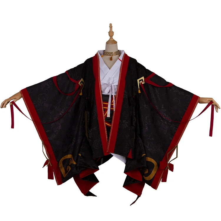 Аниме! Женское черное кимоно Onmyoji Hannya YuanMianLiuLi костюм для косплея на Хэллоуин