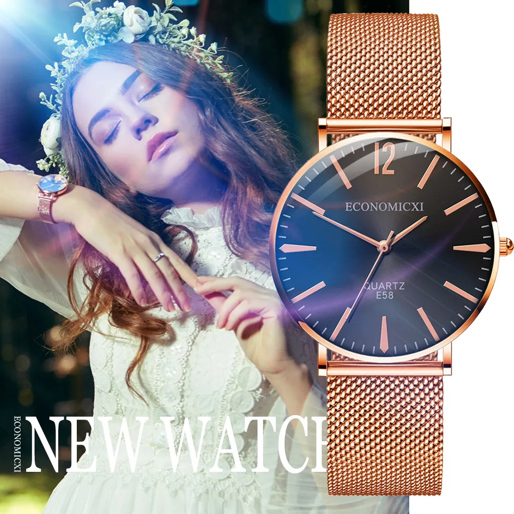 Роскошные Брендовые женские наручные часы из розового золота браслет с