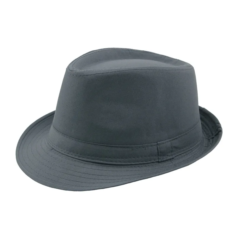 

Spring Summer Solid Color Men's Jazz Hat Outdoor Cloth Stage Cap Fedora