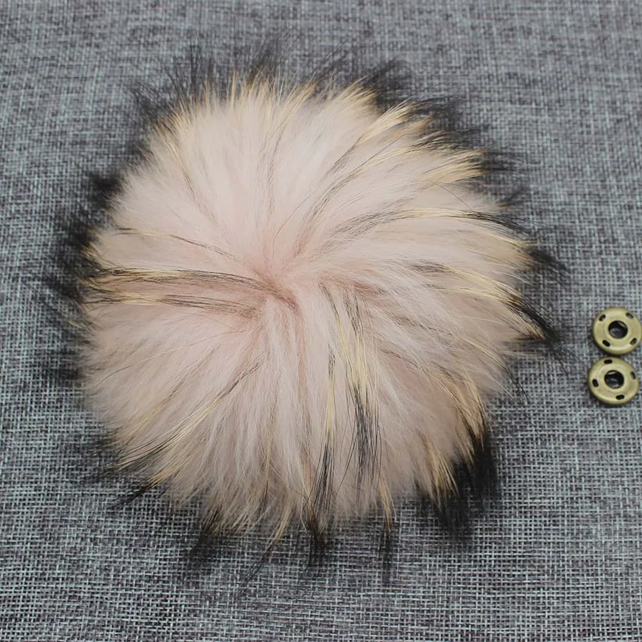 15cm pink 5 шт./партия, 12, 13, 14, 15 см, помпоны из натурального меха енота для сумок, вязаная шапочка, шапки, помпон из натурального меха - Цвет: 15cm pink
