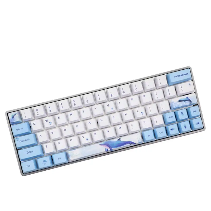 

Whale Dye-Sublimation Mechanical Keyboard Cute Keycaps PBT OEM Profile Keycap For GH60 GK61 GK64 Keyboard