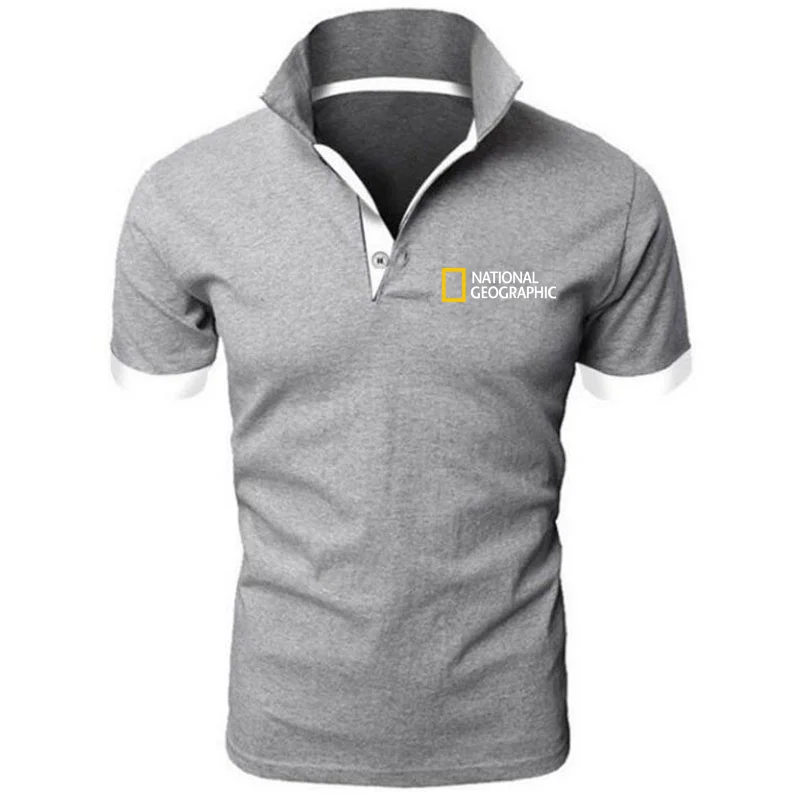 

Summer Men's Polo Shirt National Geographic Shirt Polos Homme Business Short Sleeve Casual Men's Women's Streetwear Top Tees
