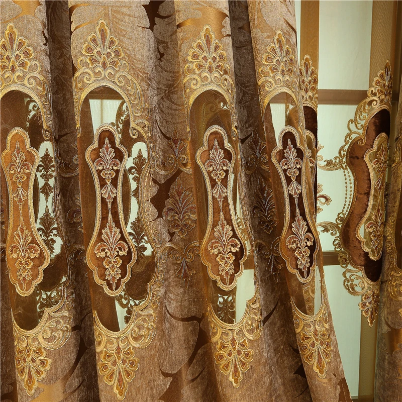 Европейская и американская Высококачественная ажурная коричневая вышитая