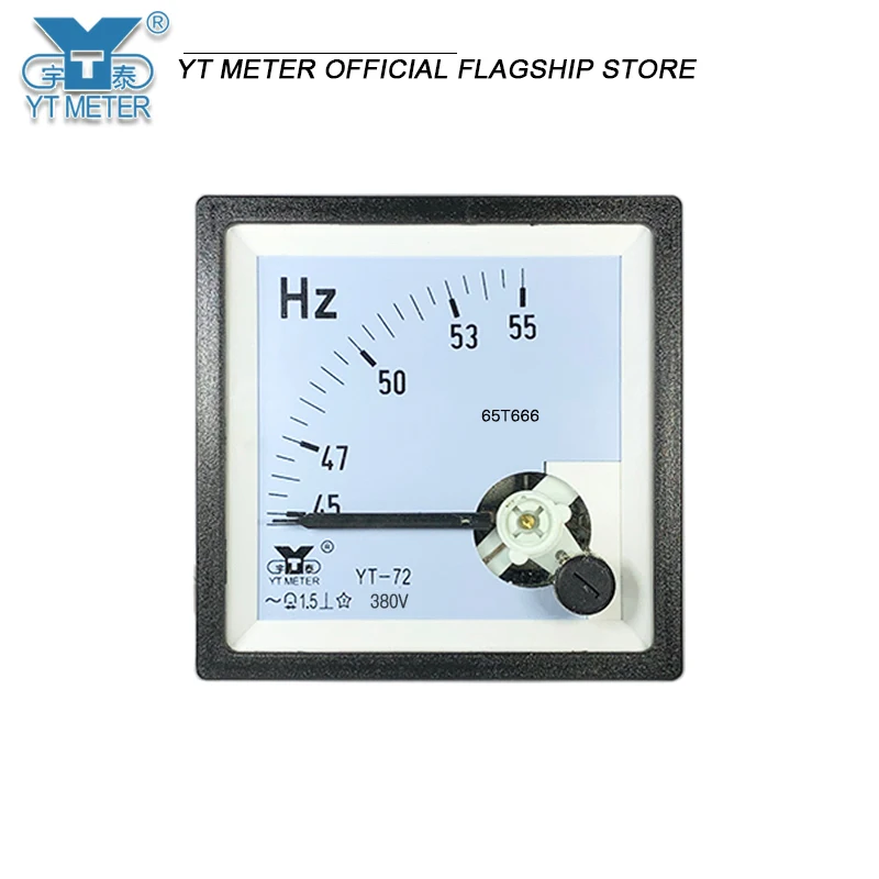 Yt72 AC frequency meter pointer 50 Hz 60 Hz 45-55 Hz 45-65 Hz 100 V 220 V 380 V 110 V pointer voltage dh72 cp72 three phase sing