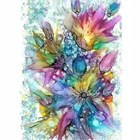 Картина из квадратных страз с акварелью и цветами, абстрактная картина, 5d алмазная вышивка, ремесла