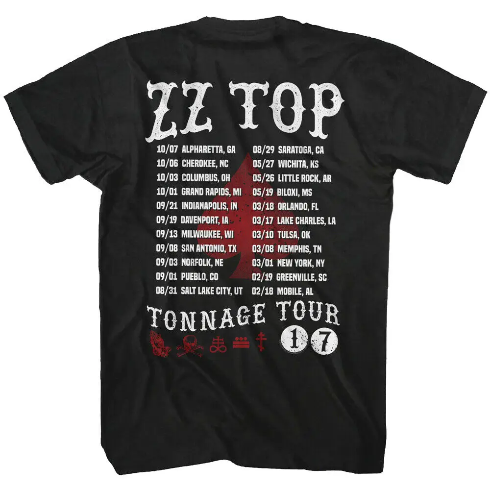 Zz Top дьявол тоннаж Тур 2017 сатаны Мужская рубашка в стиле Рок Группа Альбом концерт