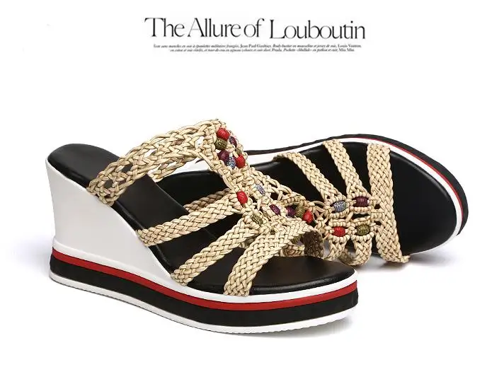 Новые летние кожаные тапочки в римском стиле Модные для женщин на нескользящей