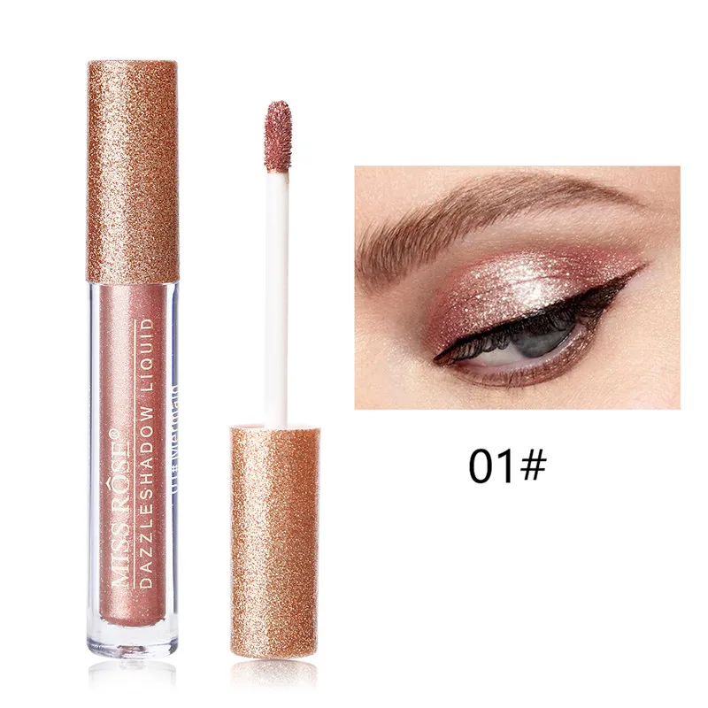 01 mermaid Miss Rose 12 цветов блестящие жидкие тени для век мерцающие тени для век Гель-крем ослепляющий Блестящий металлический косметический водостойкий макияж глаз - Цвет: 01 mermaid