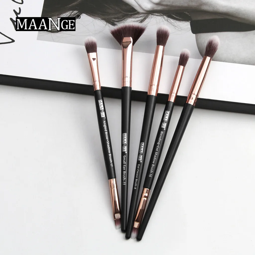 MAANGE Pro 5/12 шт./партия кисти для макияжа Набор теней для глаз растушевывание теней подводка для глаз для ресниц и бровей разноцветные кисти Кисть для макияжа BrushG1010