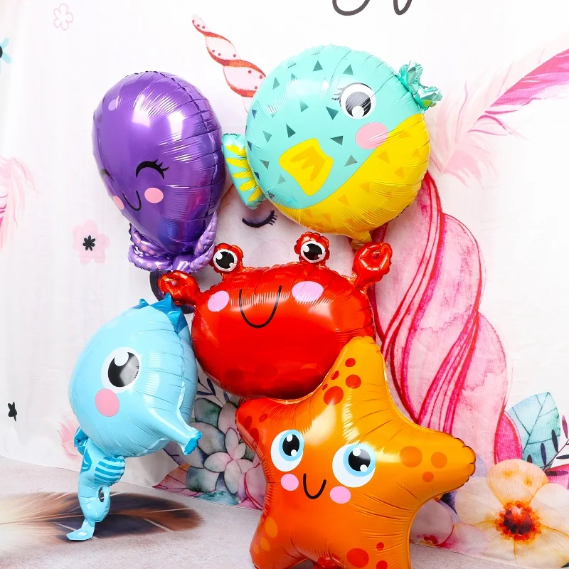 Фольгированные воздушные шары в виде морской рыбы 1 шт. мультяшное животное краб