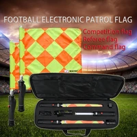 2pcsset football electronic patrol flag referee flag soccer game hand flag issuance flag electronic bp flag referee equipment