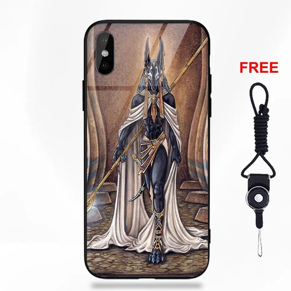 Egypt Anubis Drawing Tempered Glass For Galaxy S8 S9 Plus Redmi 5 Note 5A 6 Huawei Honor 7X P20 Lite Mate 10 Pro | Мобильные