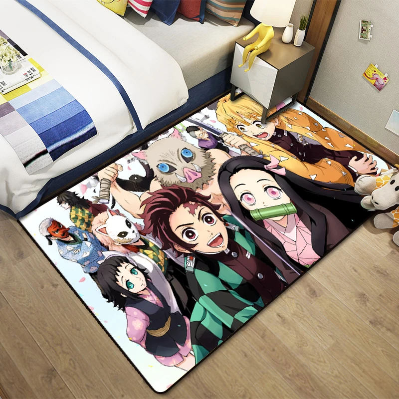 Аниме Demon Slayer Kimetsu no Yaiba дверной коврик ковер напольный Kamado Tanjirou для спальни