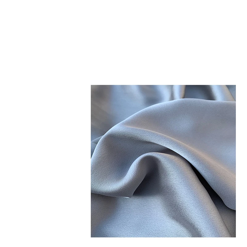 

Imitation acetate fabric silver gray solid color micro-elastic non-transparent draping dress clothing satin chiffon fashion fabr