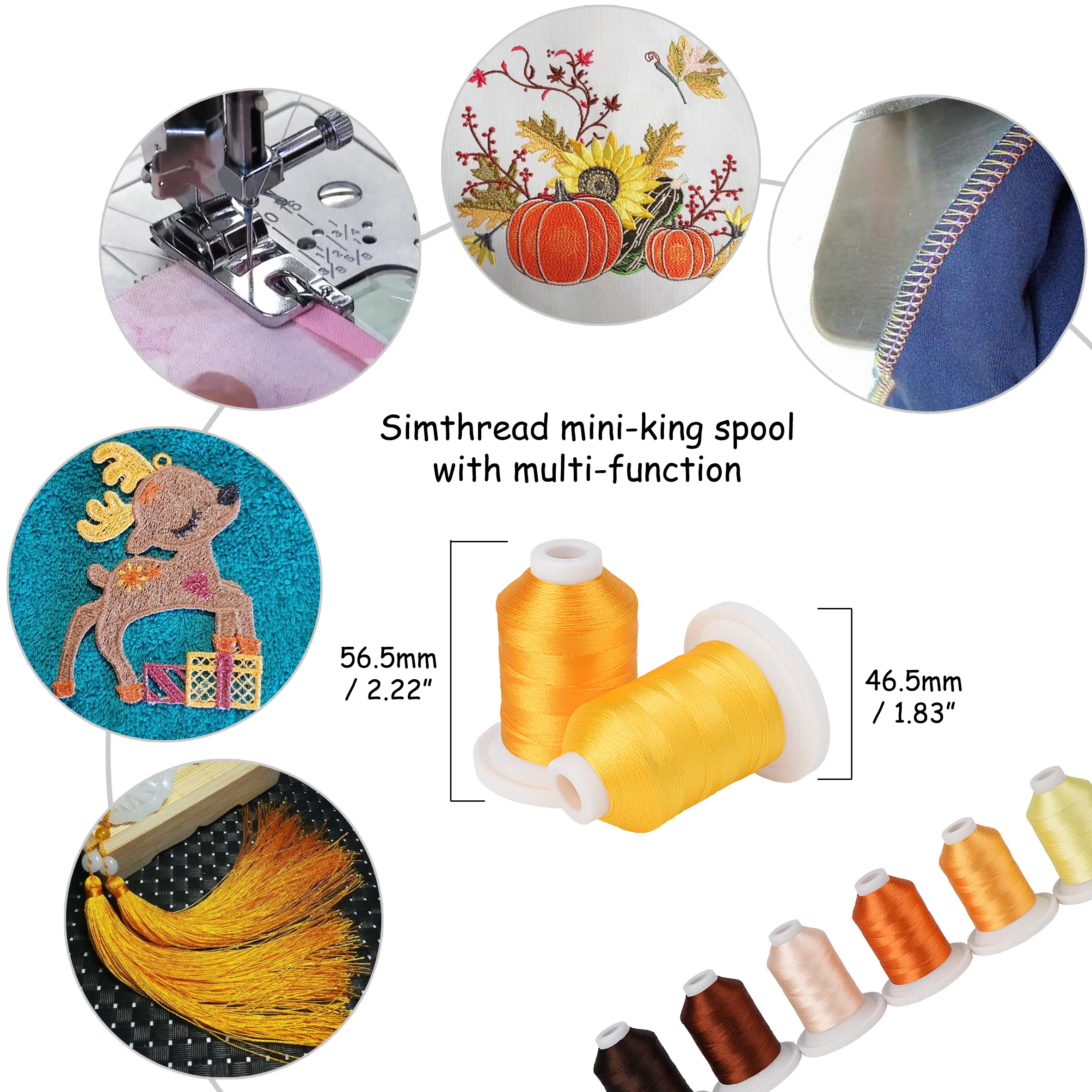 Нить для вышивальной машины Simthread из полиэстера 21 братский цвет-Золотой и