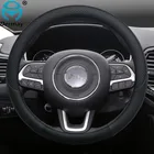 100% DERMAY бренд кожаный чехол рулевого колеса автомобиля анти-скольжения для Jeep Renegade 2014-2021 авто аксессуары для интерьера