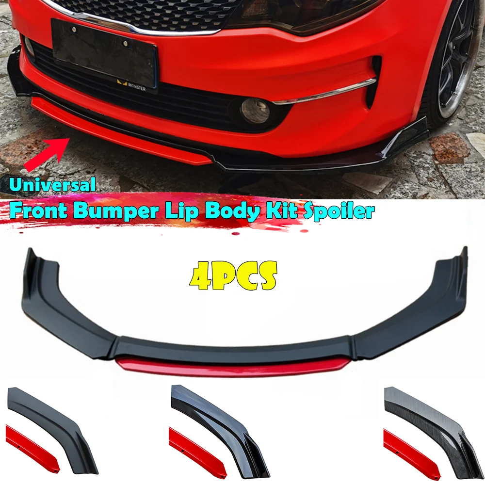4 шт. Универсальный Автомобильный передний бампер комплект губ спойлер сплиттер