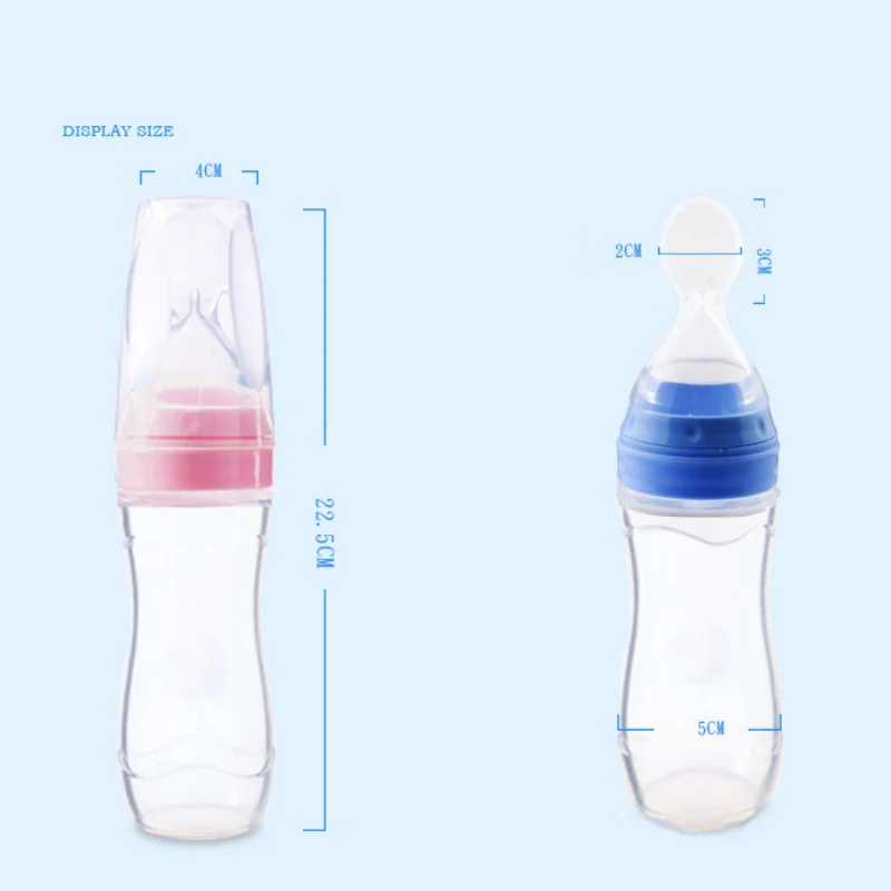 

120ML Baby Bottle Lovely Safety Infant Newborn Feeding With Spoon Feeder Food Rice Cereal Bottle For Best Gift