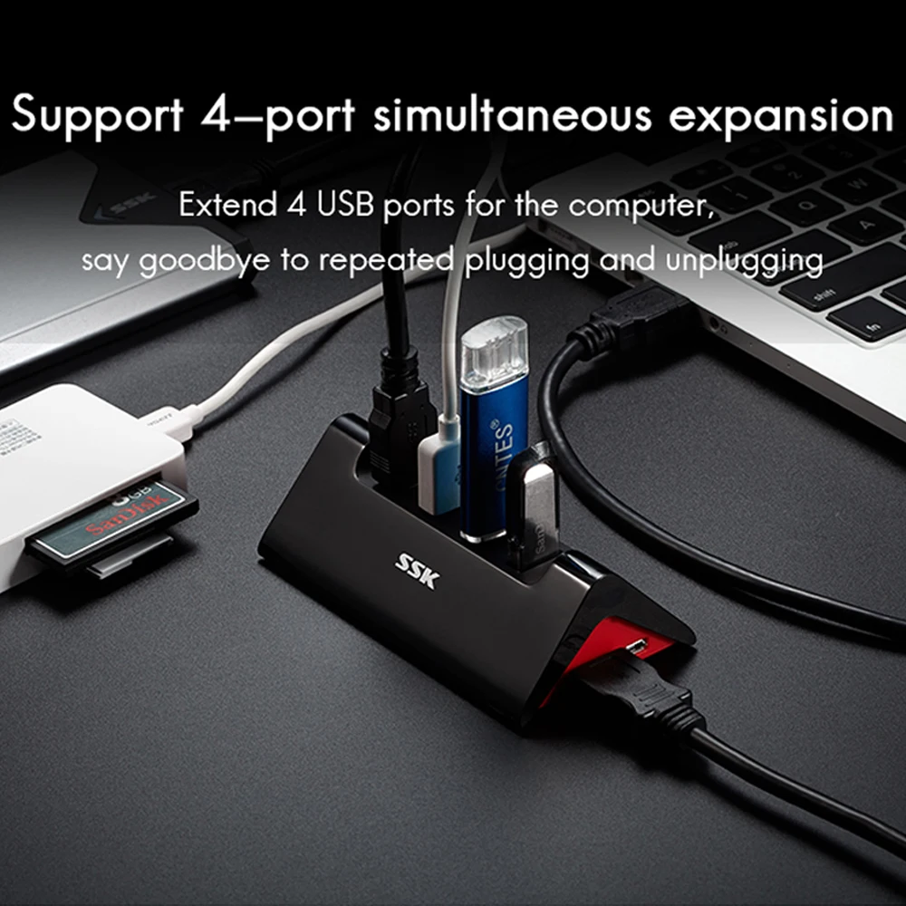 SSK usb-хаб 3 0 Multi USB 0/2.0 высокоскоростной разветвитель 4 порта для ПК планшета