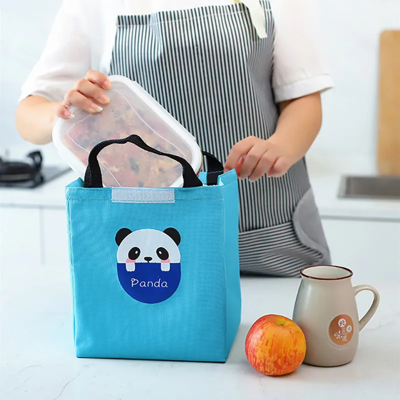 

Kids Adults Aluminum Foil Insulated Lunch Bag Portable Packed Lunch Bag Waterproof Children Cooler Bag with Velcro for Daycare