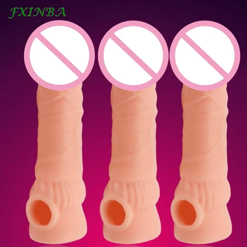 Презервативы для мужчин FXINBA 16 см реалистичные с длинным рукавом|Вакуумные и